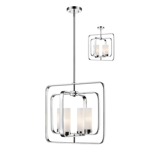 Z-Lite Aideen 4 Light Pendant, Chrome, Matte Opal - 6000SFC-CH