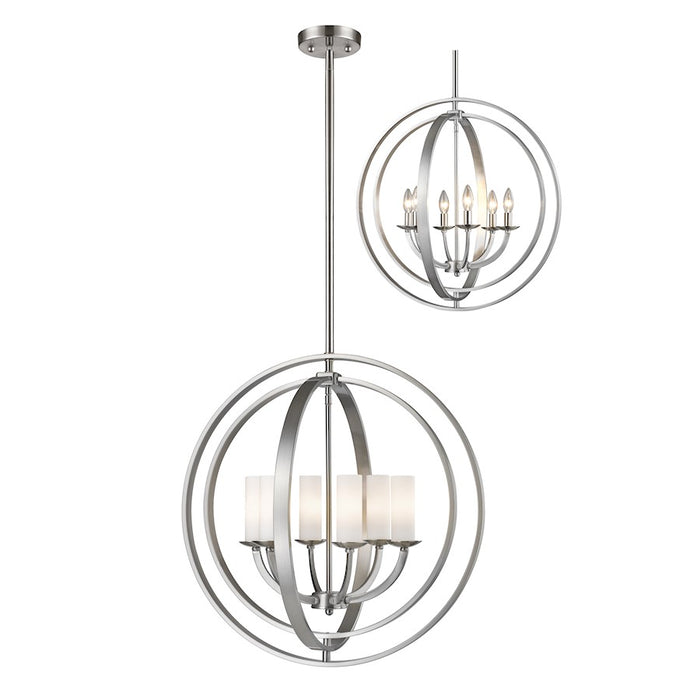 Z-Lite Ashling 6 Light Pendant, Brushed Nickel, Matte Opal - 6002-6L-BN