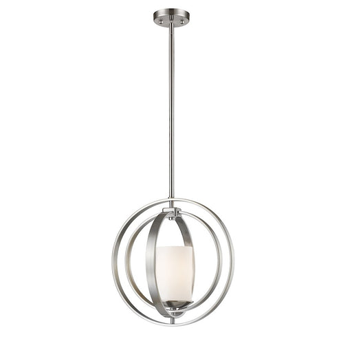Z-Lite Ashling 1 Light Mini Pendant, 11.88x14.13x15", Nickel, Opal - 6002MP-BN