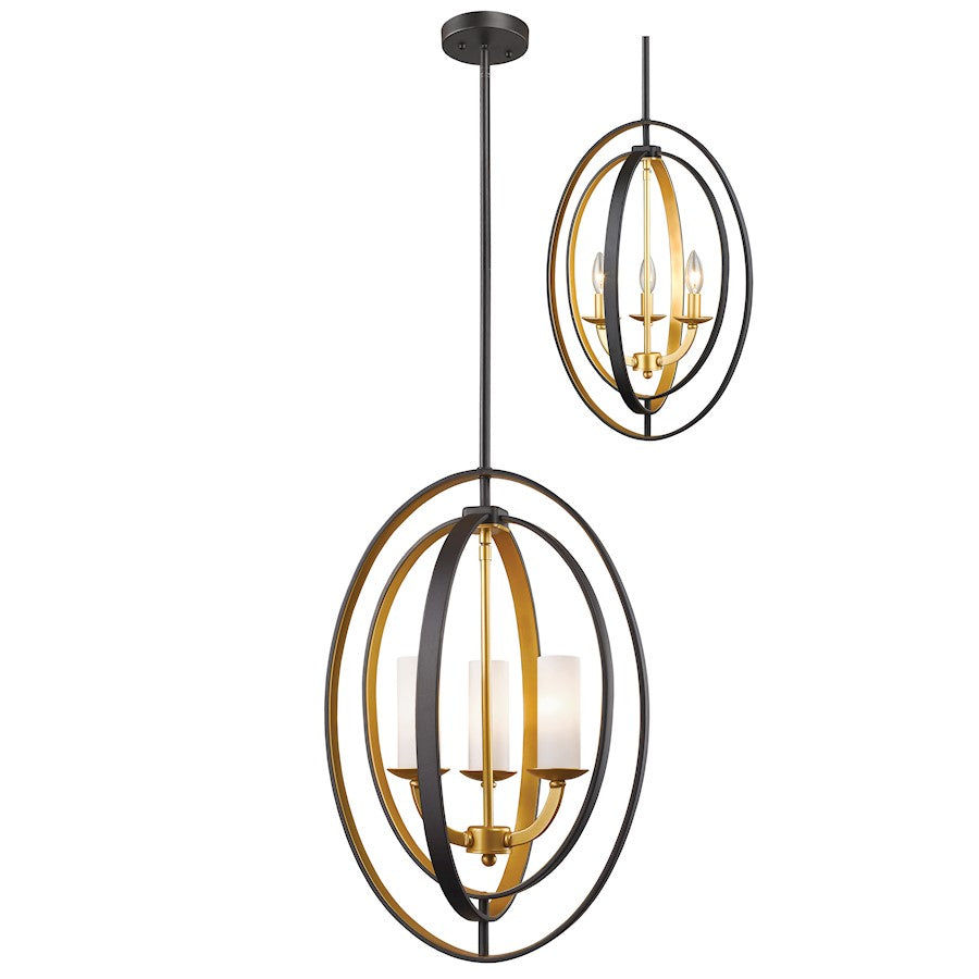 Z-Lite Ashling 3 Light Pendant, Bronze Gold, Matte Opal - 6004-3S-BZGD