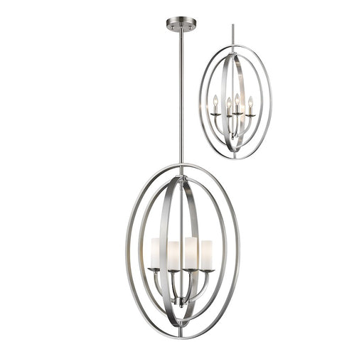 Z-Lite Ashling 4 Light Pendant, 15.13x19.125x30", Brushed Nickel, Opal - 6004-4L-BN