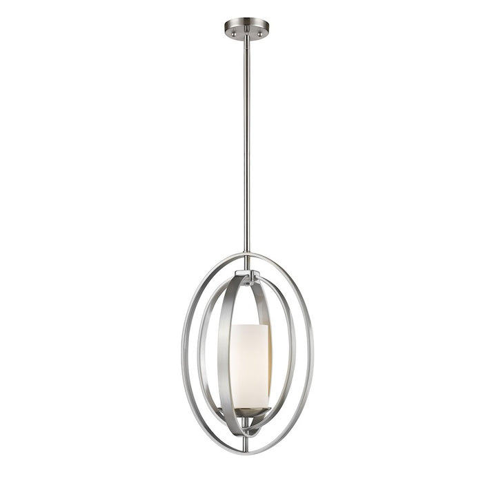 Z-Lite Ashling 1 Light Mini Pendant, 9x11.38x17.5", Nickel, Opal - 6004MP-BN