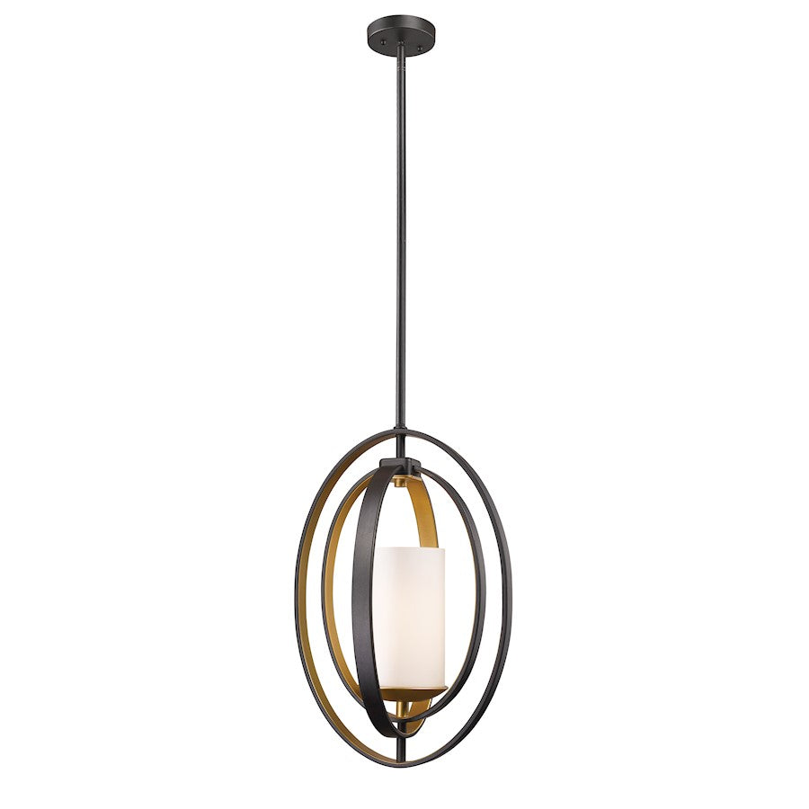 Z-Lite Ashling 1 Light Mini Pendant, 9x11.38x17.5", Bronze Gold, Opal - 6004MP-BZGD