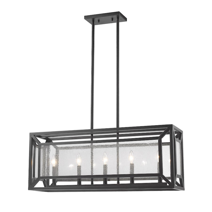 Z-Lite Braum 5 Light Pendant, 33.3x9.1x13", Bronze, Clear Seedy - 6005-33BRZ