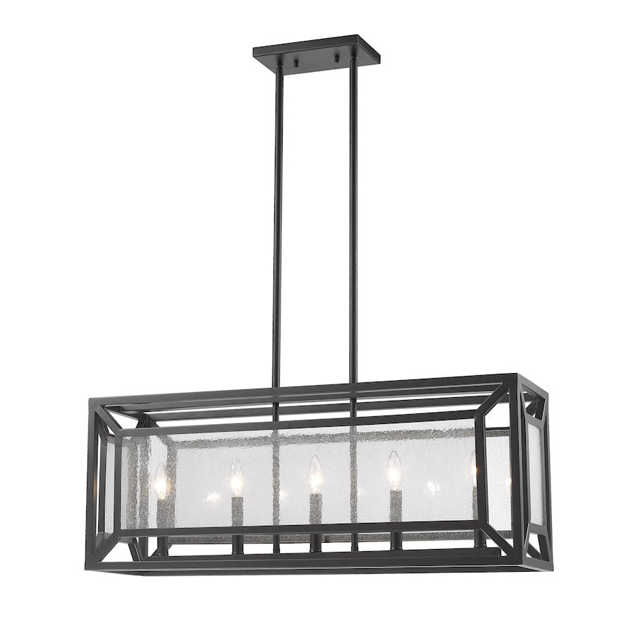Z-Lite Braum 5 Light Pendant, 33.3x9.1x13", Bronze, Clear Seedy - 6005-33BRZ