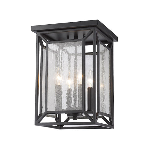 Z-Lite Braum 4 Light Pendant, 10.2x10.2x15", Bronze, Clear Seedy - 6005F-BRZ
