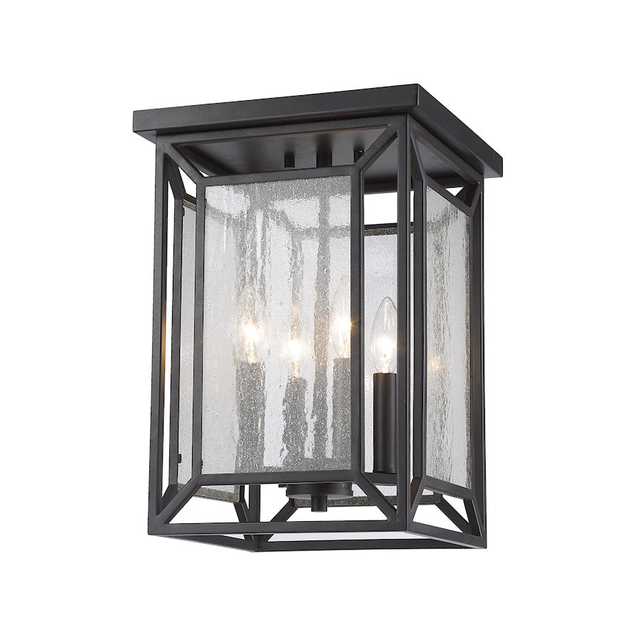 Z-Lite Braum 4 Light Pendant, 10.2x10.2x15", Bronze, Clear Seedy - 6005F-BRZ