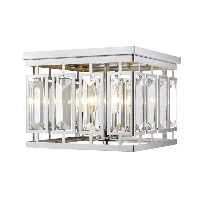 Z-Lite Mersesse 4 Light Flush Mount, Chrome - 6006F-CH