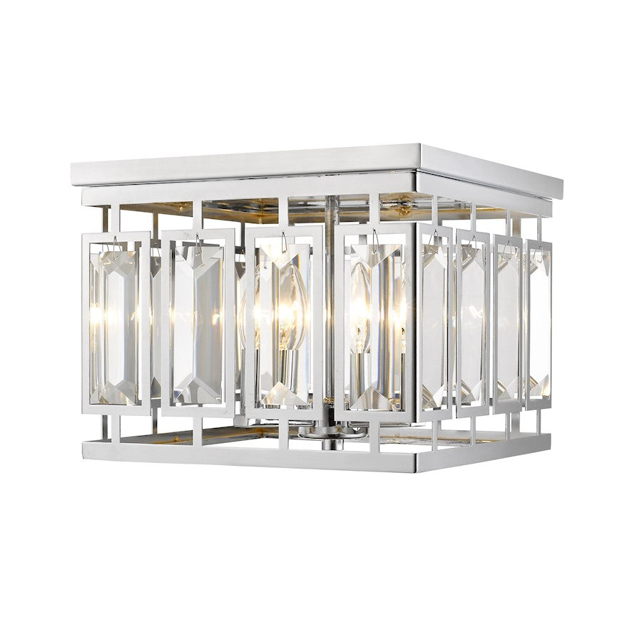 Z-Lite Mersesse 4 Light Flush Mount, Chrome - 6006F-CH