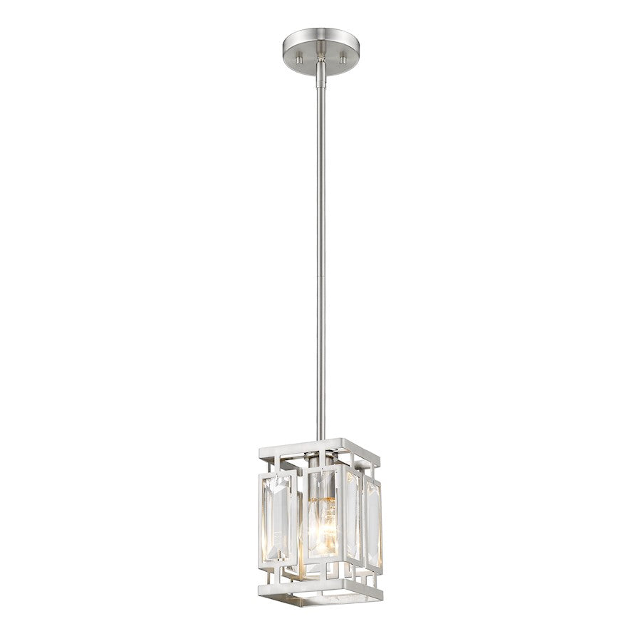 Z-Lite Mersesse 1 Light Mini Pendant in Brushed Nickel - 6006MP-BN