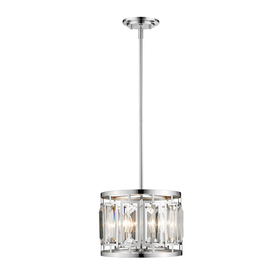 Z-Lite Mersesse 3 Light Pendant, Chrome - 6007-11CH