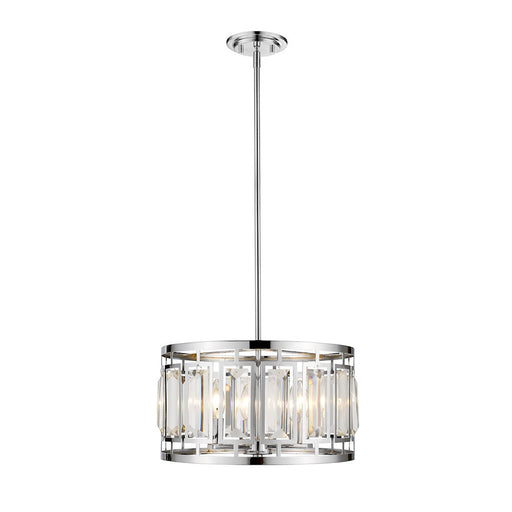 Z-Lite Mersesse 4 Light Pendant, Chrome - 6007-15CH