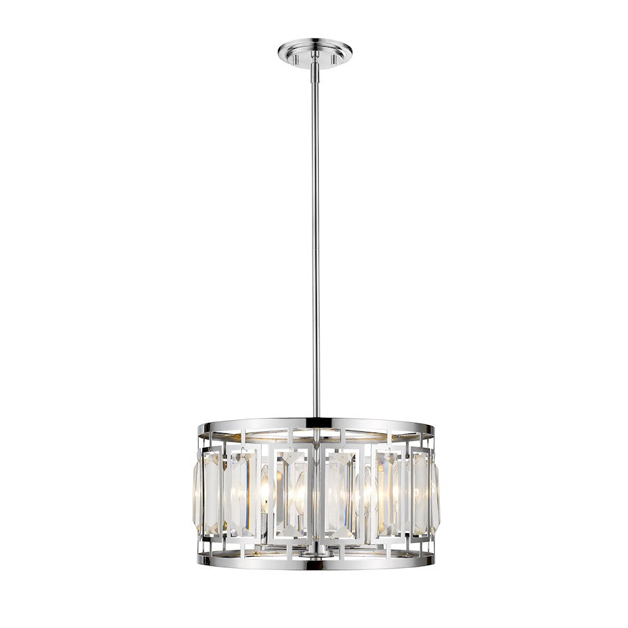 Z-Lite Mersesse 4 Light Pendant, Chrome - 6007-15CH