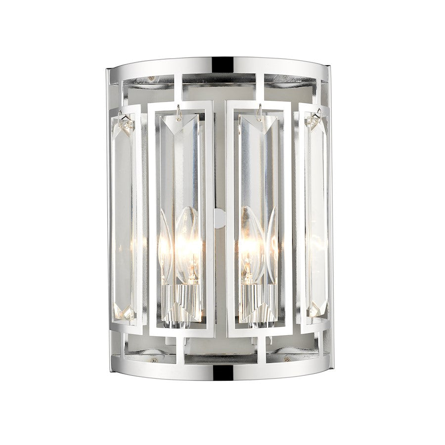 Z-Lite Mersesse 2 Light Wall Sconce, Chrome - 6007-2S-CH