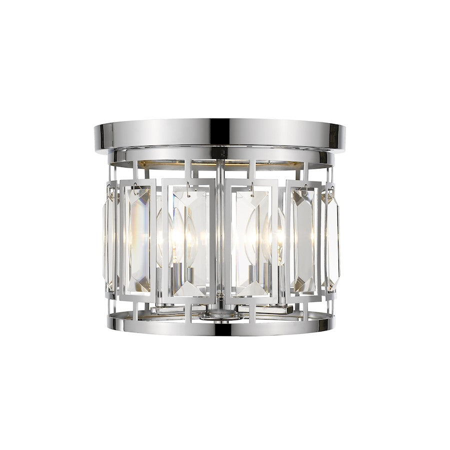 Z-Lite Mersesse 3 Light Flush Mount, Chrome - 6007F-CH