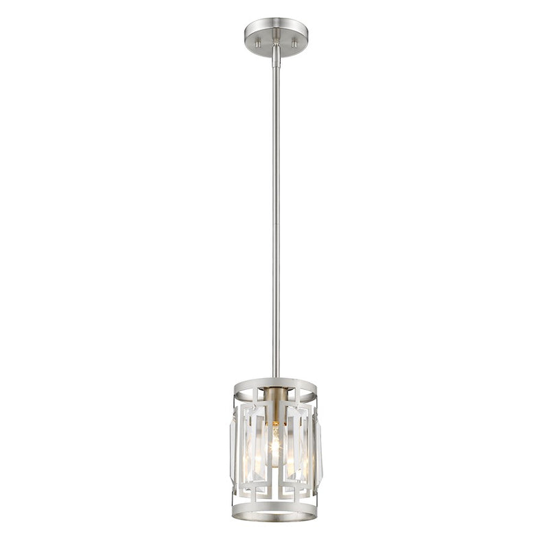 Z-Lite Mersesse 1 Light Mini Pendant in Brushed Nickel - 6007MP-BN