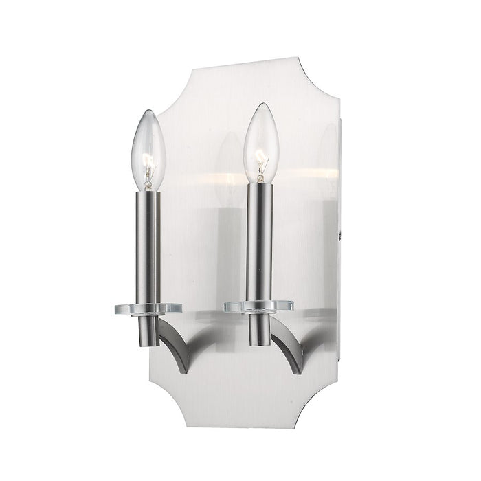 Z-Lite Zander 2 Light Wall Sconce, Brushed Nickel - 6008-2S-BN