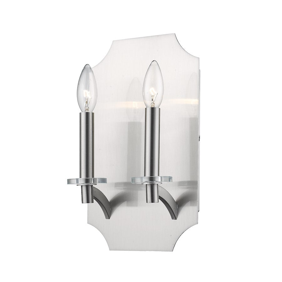 Z-Lite Zander 2 Light Wall Sconce, Brushed Nickel - 6008-2S-BN