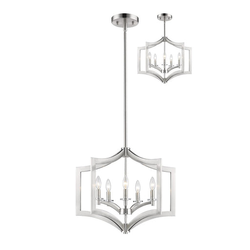 Z-Lite Zander 5 Light Pendant, Brushed Nickel - 6008-5BN