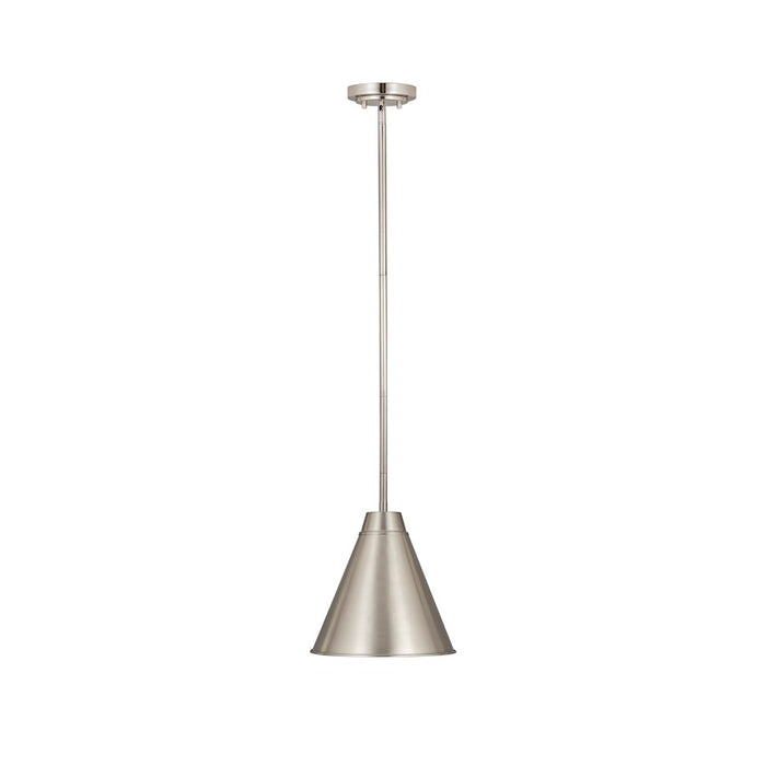 Z-Lite Eaton 1 Light 12" Pendant, Brushed Nickel
