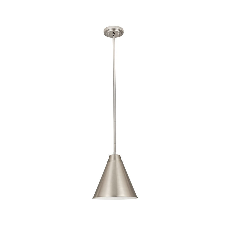 Z-Lite Eaton 1 Light 12" Pendant, Brushed Nickel