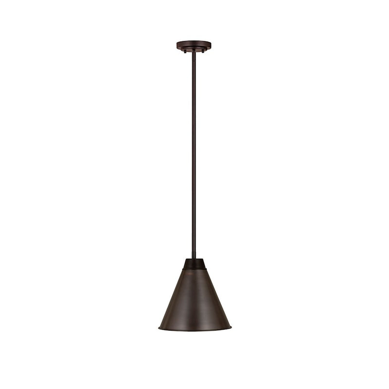 Z-Lite Eaton 1 Light 12" Pendant, Bronze Plate