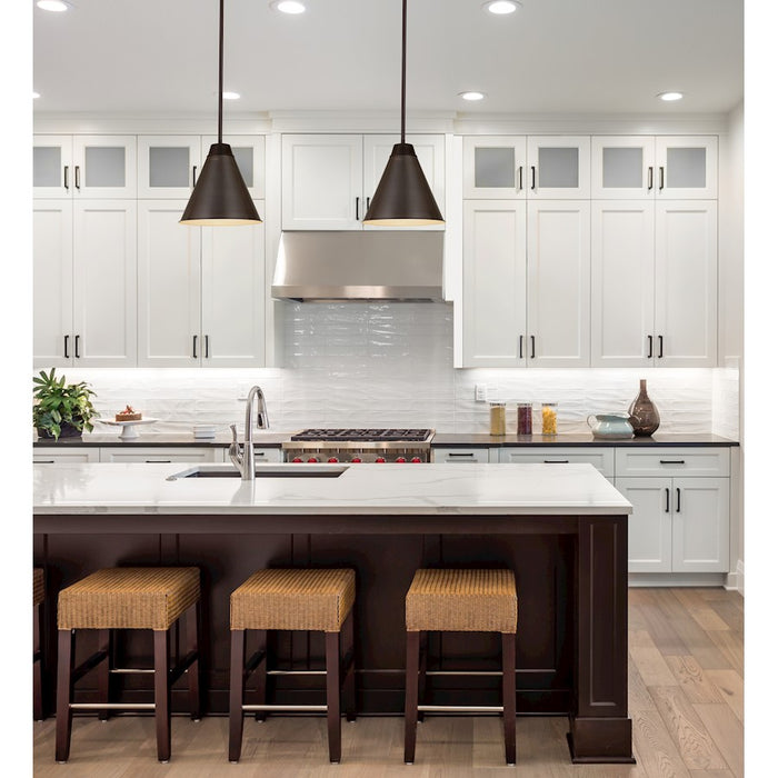 Z-Lite Eaton 1 Light 12" Pendant, Bronze Plate
