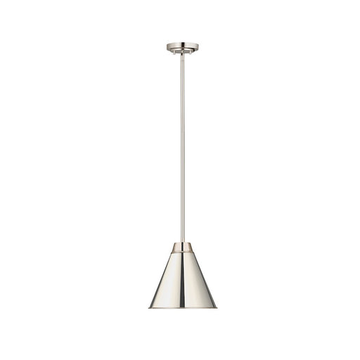 Z-Lite Eaton 1 Light 12" Pendant, Polished Nickel