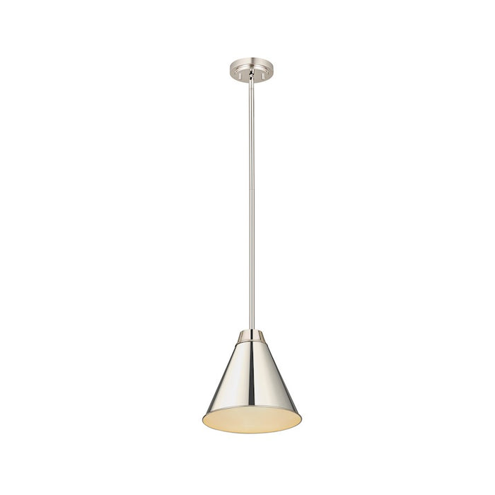 Z-Lite Eaton 1 Light 12" Pendant, Polished Nickel