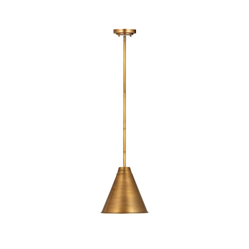 Z-Lite Eaton 1 Light 12" Pendant, Rubbed Brass