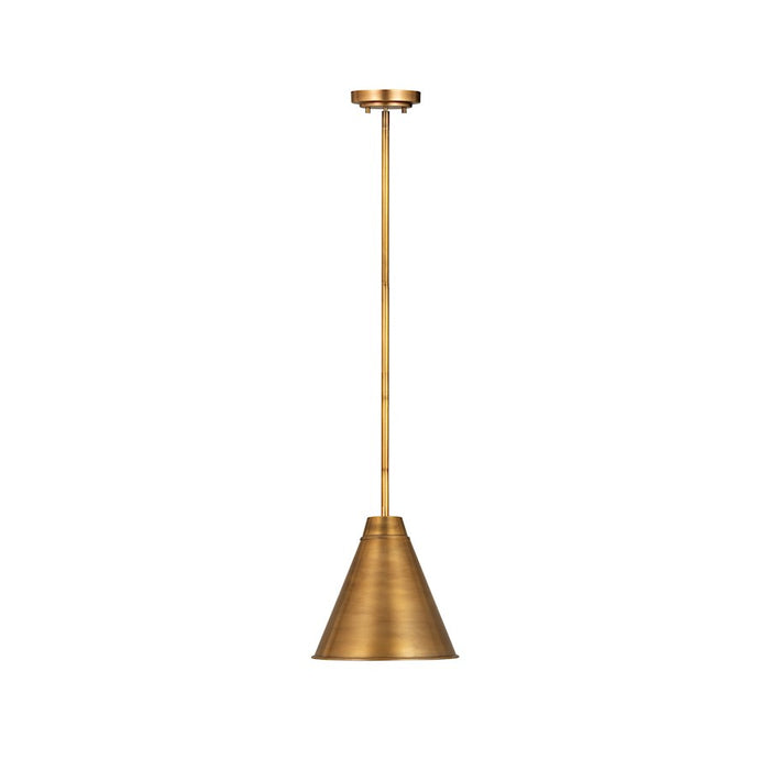 Z-Lite Eaton 1 Light 12" Pendant, Rubbed Brass