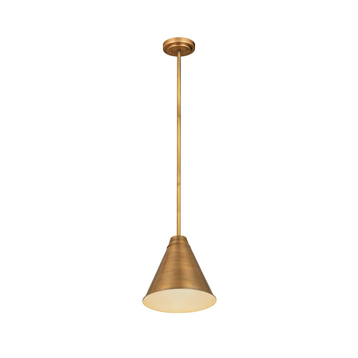 Z-Lite Eaton 1 Light 12" Pendant, Rubbed Brass
