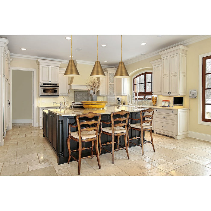 Z-Lite Eaton 1 Light 12" Pendant, Rubbed Brass