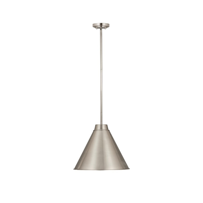 Z-Lite Eaton 1 Light 18" Pendant, Brushed Nickel