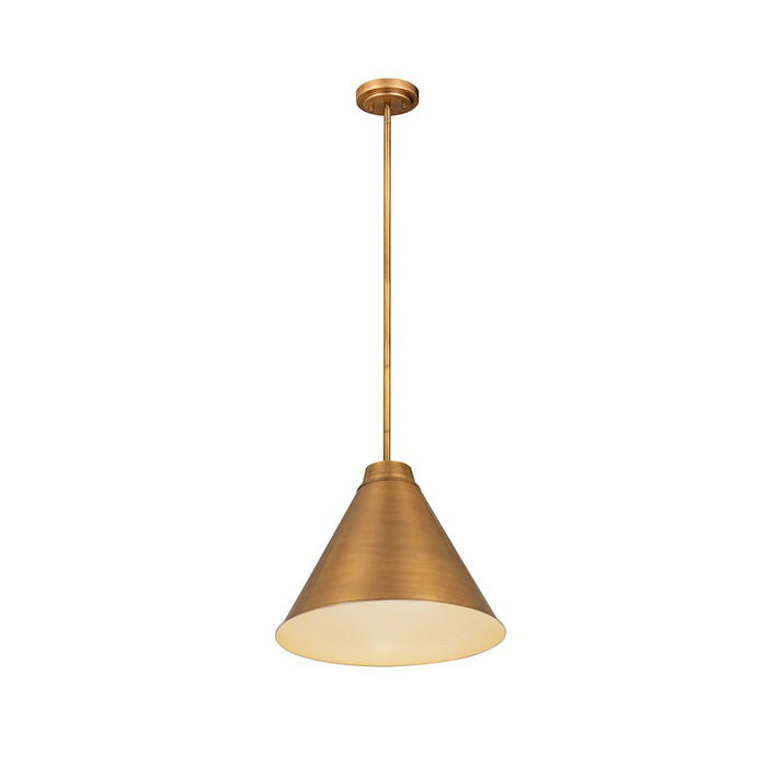 Z-Lite Eaton 1 Light 18" Pendant, Rubbed Brass