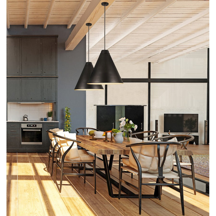 Z-Lite Eaton 1 Light Pendant, Bronze Plate