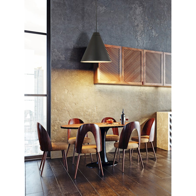 Z-Lite Eaton 1 Light Pendant, Matte Black