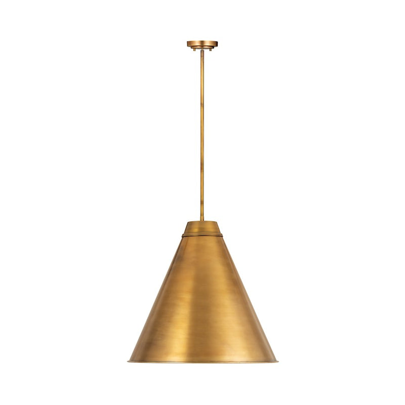 Z-Lite Eaton 1 Light Pendant, Rubbed Brass