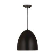Z-Lite Z Studio Dome 1 Light 12" Pendant, Matte Black - 6012P12-SBK