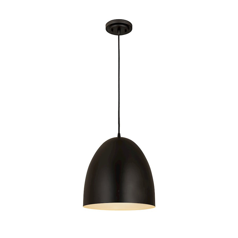Z-Lite Z Studio Dome 1 Light 12" Pendant, Matte Black