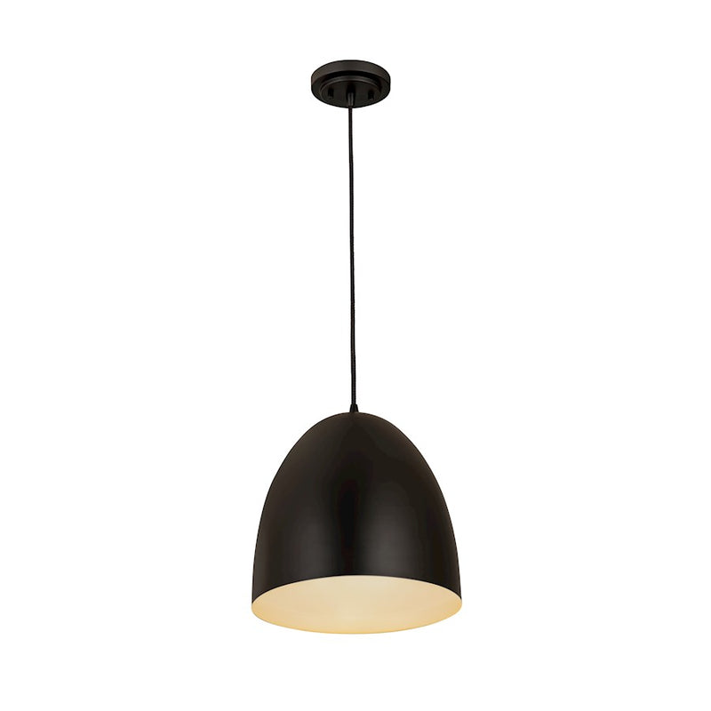 Z-Lite Z Studio Dome 1 Light 12" Pendant, Matte Black