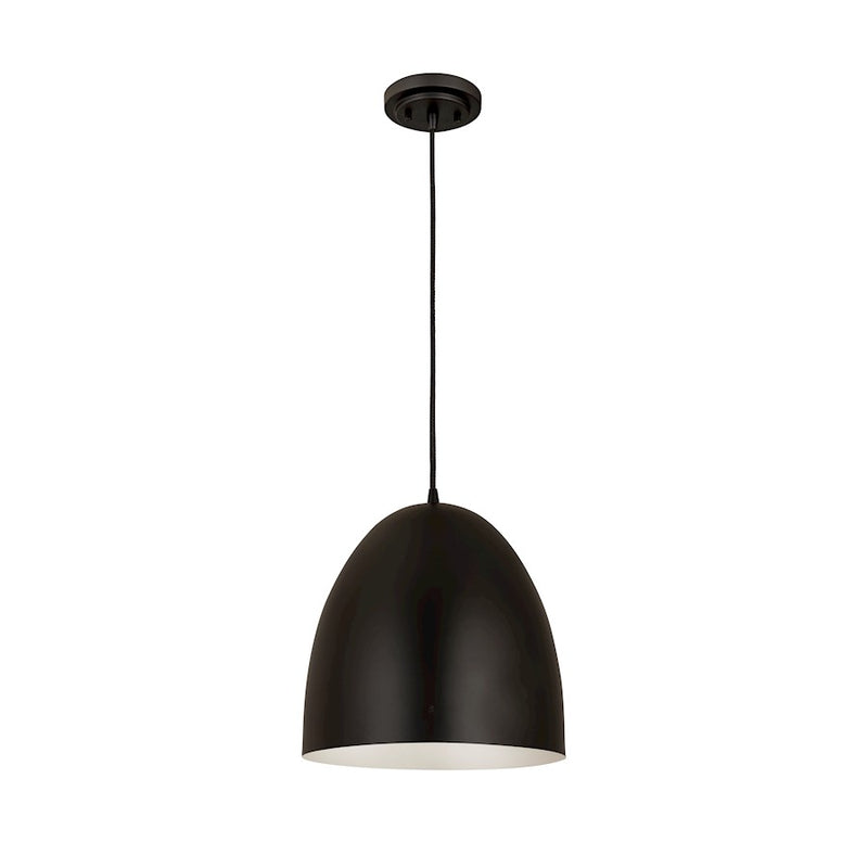 Z-Lite Z Studio Dome 1 Light 12" Pendant, Matte Black