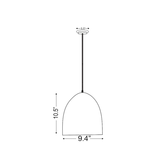 Z-Lite Z Studio Dome 1 Light 9.5" Pendant, Mint