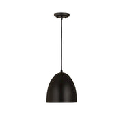 Z-Lite Z Studio Dome 1 Light 9.50" Pendant, Matte Black - 6012P9-SBK