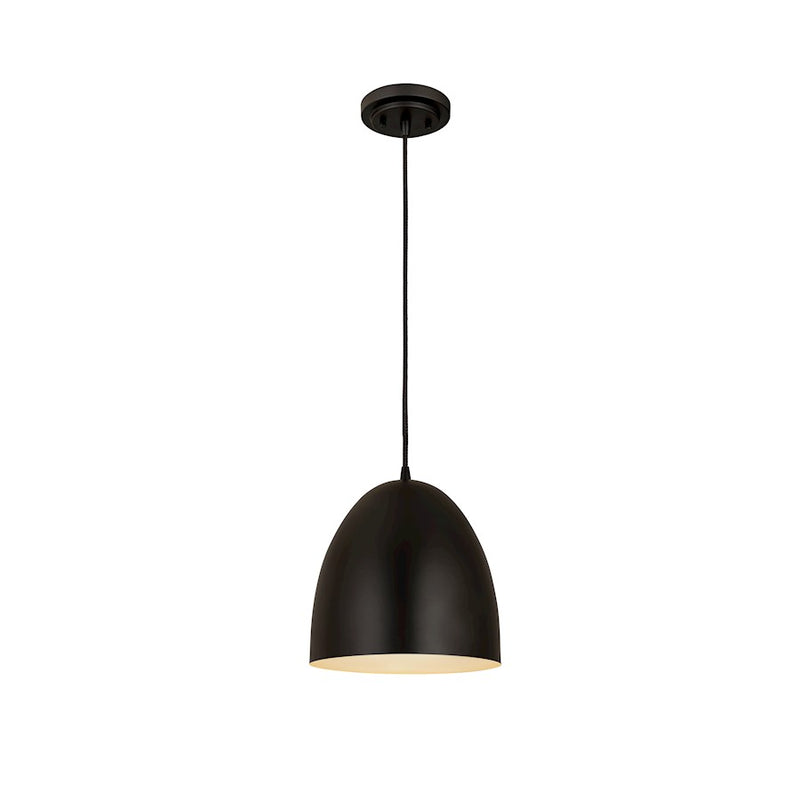 Z-Lite Z Studio Dome 1 Light 9.5" Pendant, Matte Black