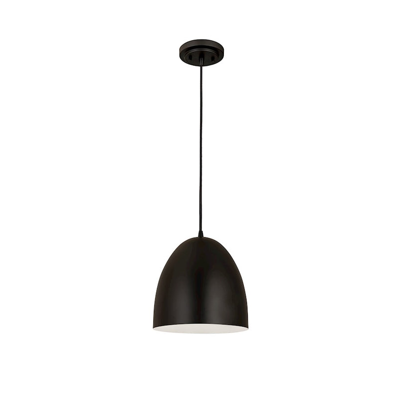 Z-Lite Z Studio Dome 1 Light 9.5" Pendant, Matte Black