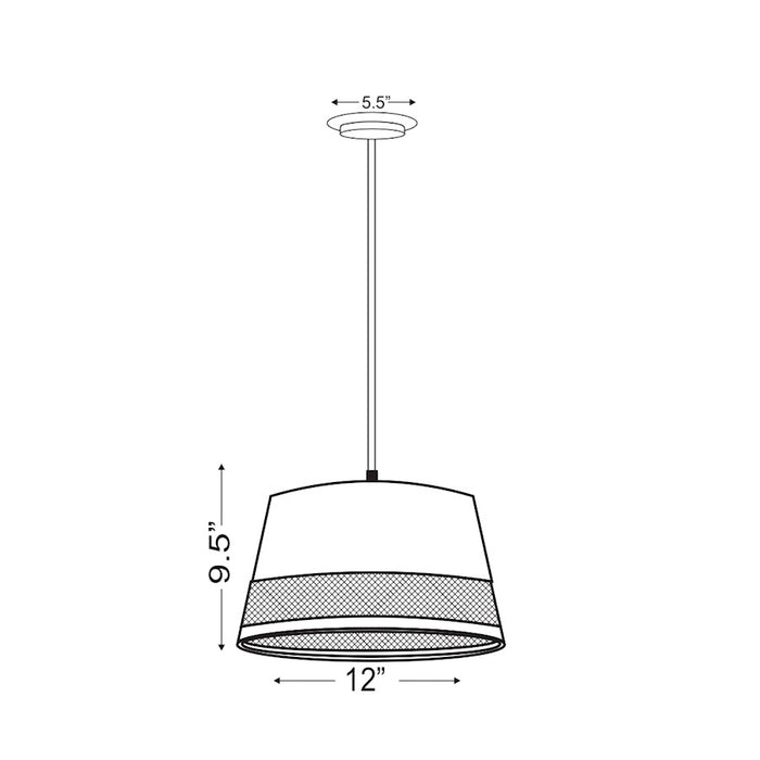 Z-Lite Maddox 1 Light 12" Chandelier, Rubbed Brass