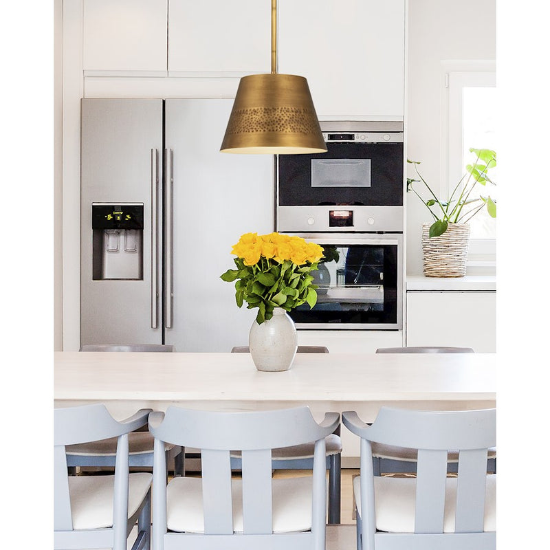 Z-Lite Maddox 1 Light 12" Chandelier, Rubbed Brass