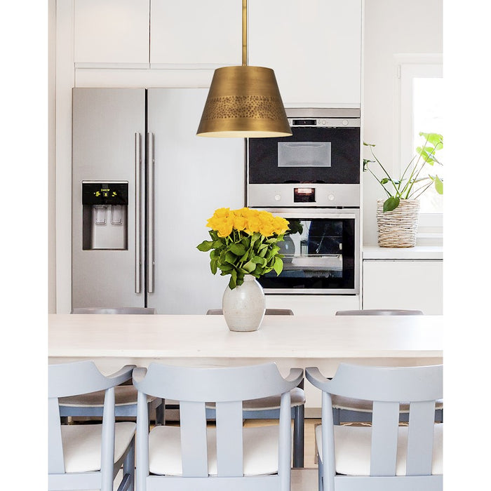 Z-Lite Maddox 1 Light 12" Chandelier, Rubbed Brass