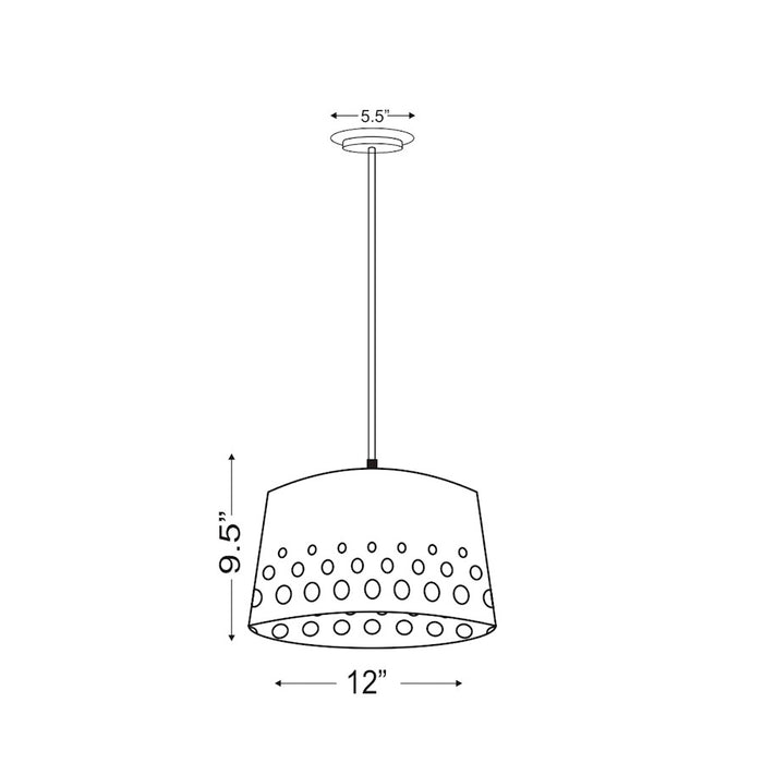 Z-Lite Katie 1 Light 12" Chandelier, Polished Nickel